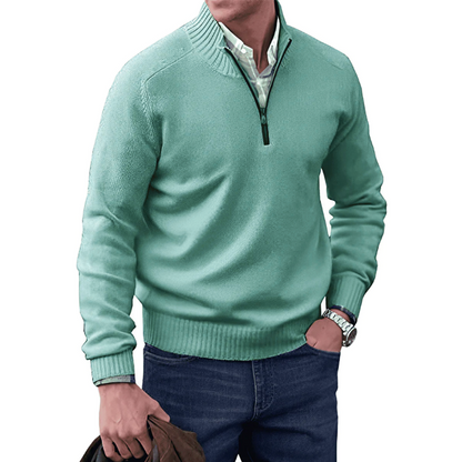 Herren Strickpullover Lässig Halbzipp