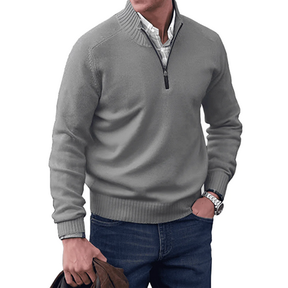 Herren Strickpullover Lässig Halbzipp