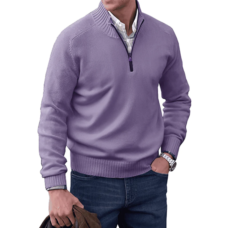 Herren Strickpullover Lässig Halbzipp