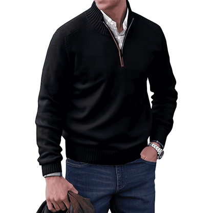 Herren Strickpullover Lässig Halbzipp