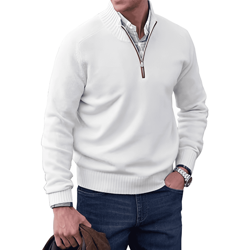 Herren Strickpullover Lässig Halbzipp