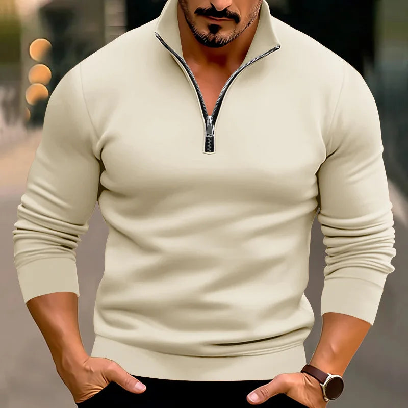 Herren Pullover Lässig Warm Halbzipper