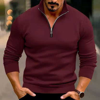 Herren Pullover Lässig Warm Halbzipper