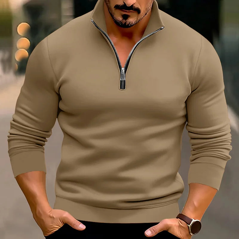 Herren Pullover Lässig Warm Halbzipper