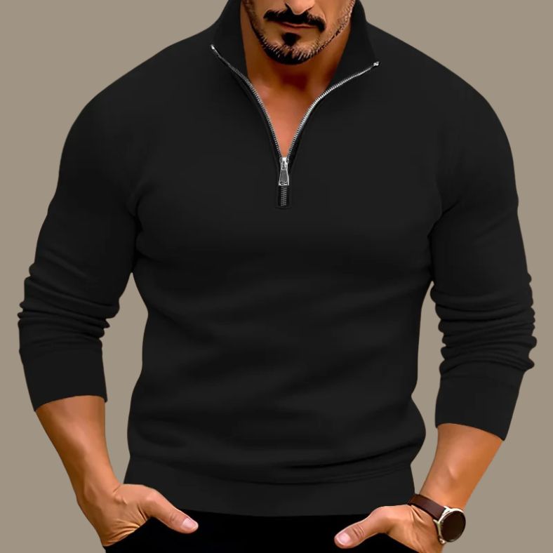 Herren Pullover Lässig Warm Halbzipper - IdealeKleiden