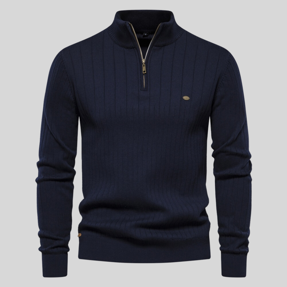 Herren Pullover Langarm Stehkragen Winter - IdealeKleiden
