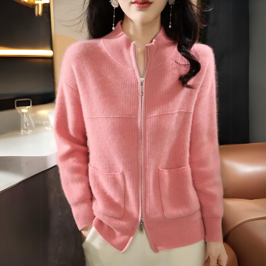 Damen Strickjacke Merino Soft Reißverschluss