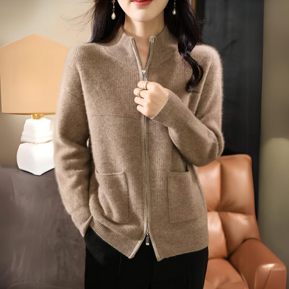 Damen Strickjacke Merino Soft Reißverschluss