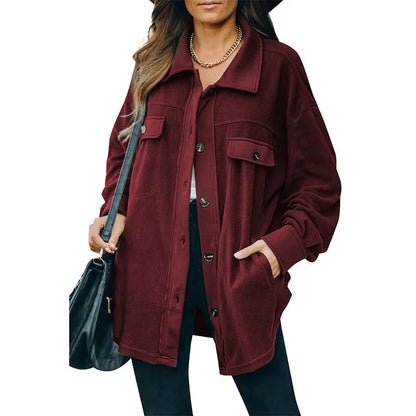 Warmes Fleece Jacket mit Knöpfen