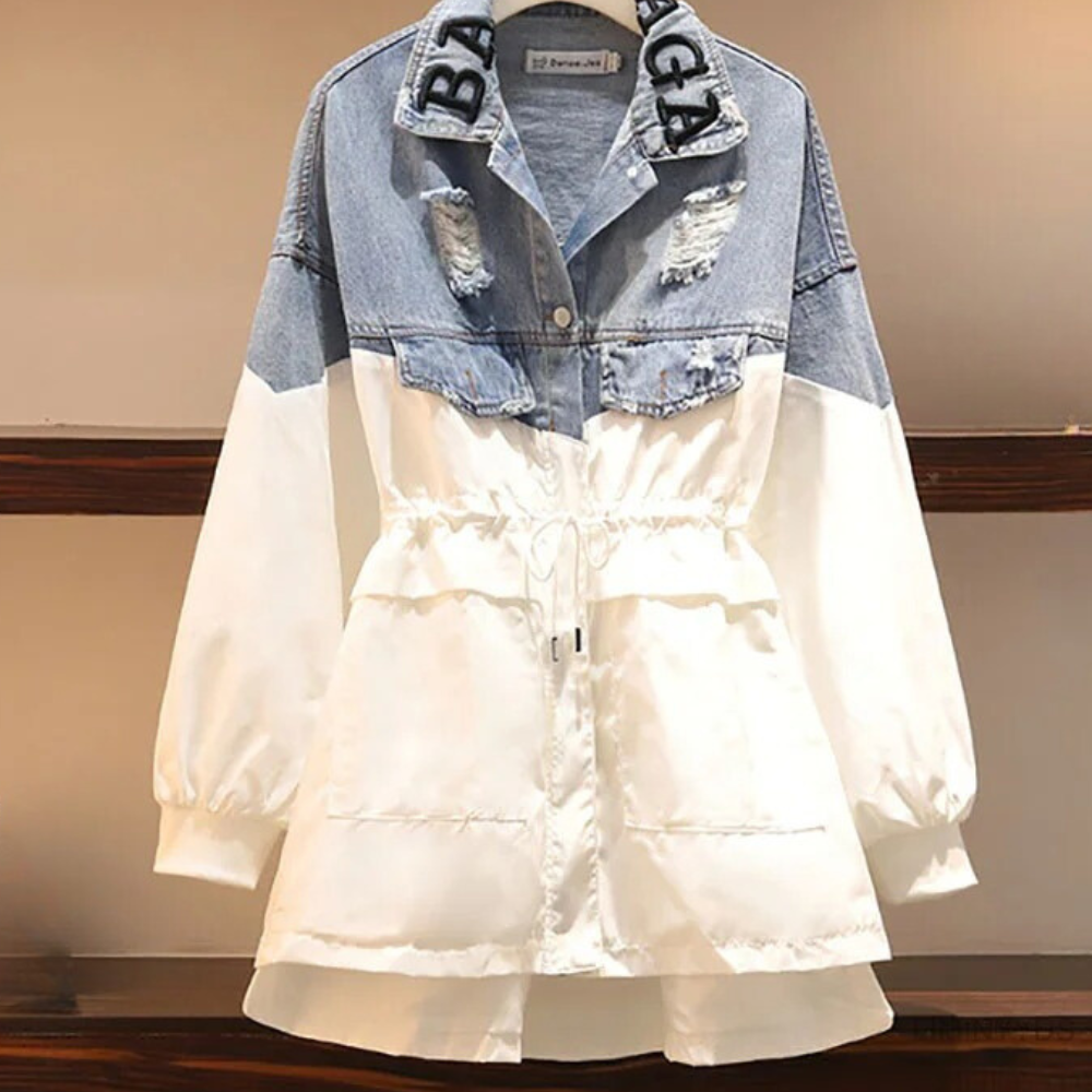 Herbstjacke Damen Modern Denim Schnüren