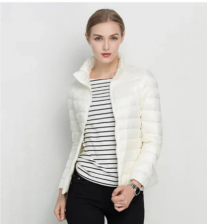 Damen Steppjacke Slim Fit Reißverschluss