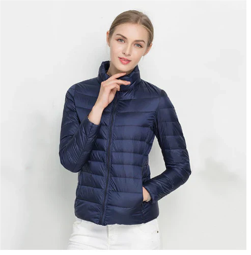 Damen Steppjacke Slim Fit Reißverschluss