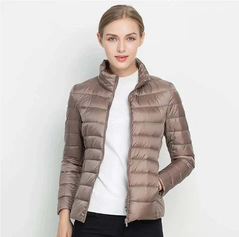 Damen Steppjacke Slim Fit Reißverschluss