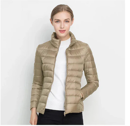 Damen Steppjacke Slim Fit Reißverschluss