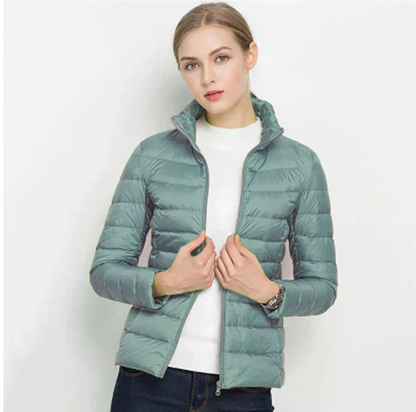 Damen Steppjacke Slim Fit Reißverschluss