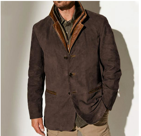 Lederjacke Herren Modern Wildleder