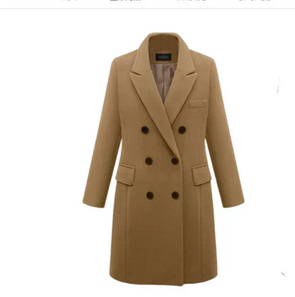 Damen Winter-Trenchcoat Elegant Langer Schnitt