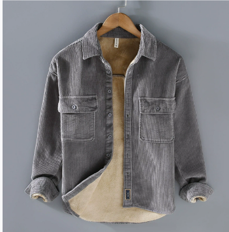 Herren Cordjacke Bequem Grün