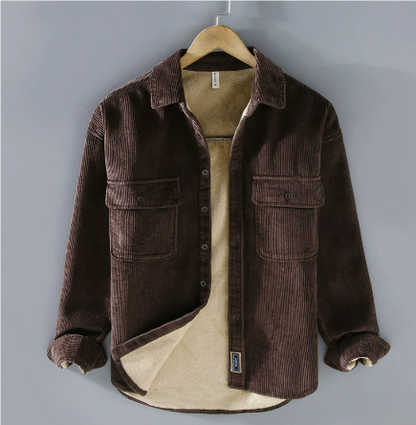 Herren Cordjacke Bequem Grün
