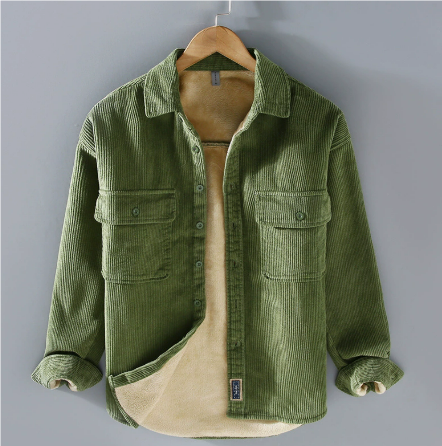 Herren Cordjacke Bequem Grün