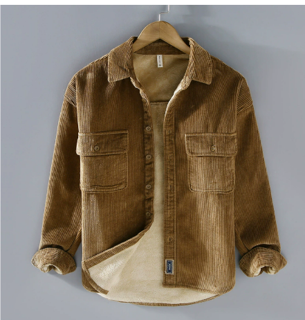 Herren Cordjacke Bequem Grün - IdealeKleiden