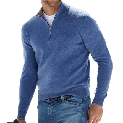 Herren Strickpullover Langarm Halbzipper - IdealeKleiden
