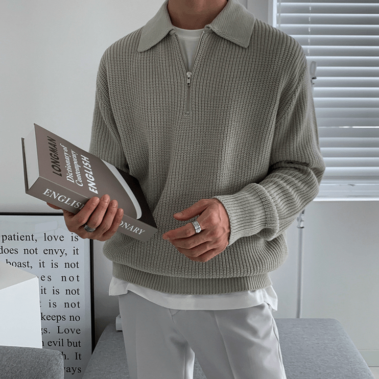 Herren Pullover Halbzipper Modern Style