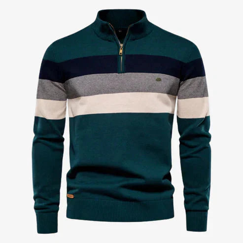 Herren Pullover Langarm Stehkragen Strick