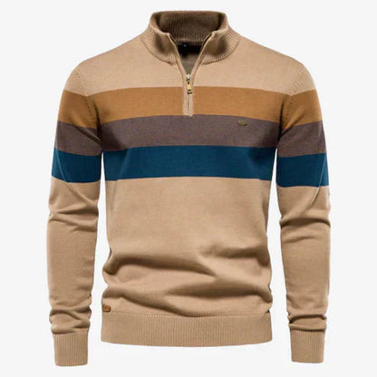 Herren Pullover Langarm Stehkragen Strick