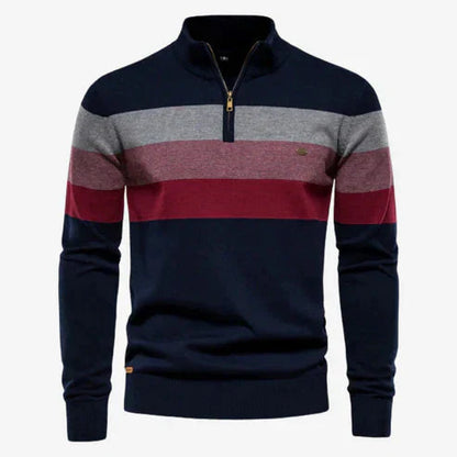 Herren Pullover Langarm Stehkragen Strick