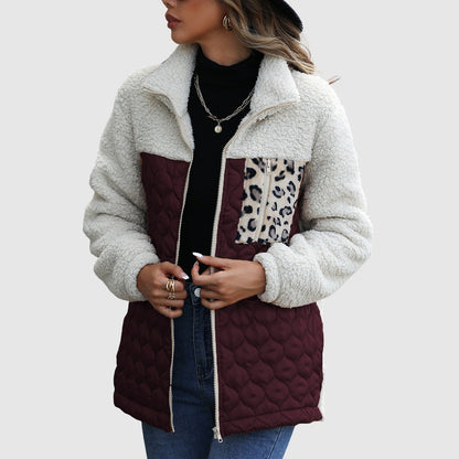 Gemütliche Fleece-Jacke Oversized Fellbesatz Design