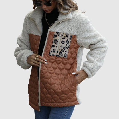 Gemütliche Fleece-Jacke Oversized Fellbesatz Design - IdealeKleiden