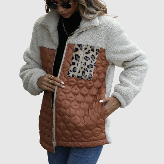 Gemütliche Fleece-Jacke Oversized Fellbesatz Design - IdealeKleiden