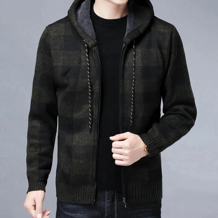 Herren-Jacke Kariert Kapuzenjacke Modern