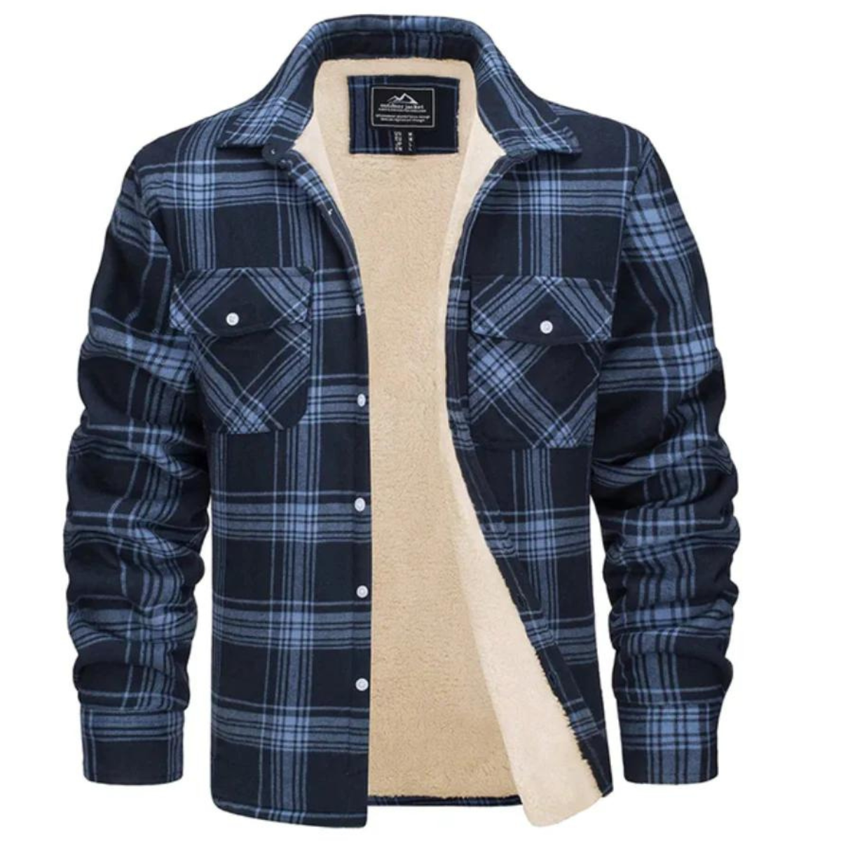 Herren Flanell Hemdenjacke Sherpa Futter Warm