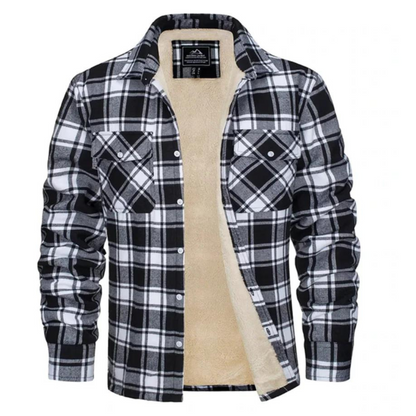 Herren Flanell Hemdenjacke Sherpa Futter Warm