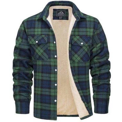 Herren Flanell Hemdenjacke Sherpa Futter Warm