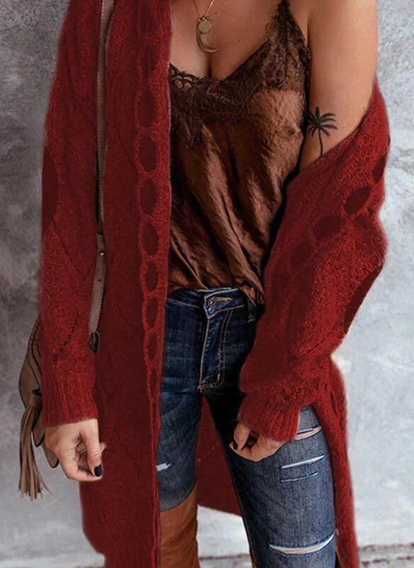 Elegante Strickjacke Lang &amp; Damenstil