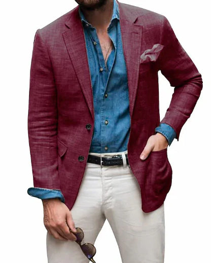 Herren Leinenblazer Elegant Hochzeit