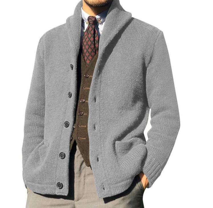 Stilvolles Herrenjackett Klassisch Gestrickt