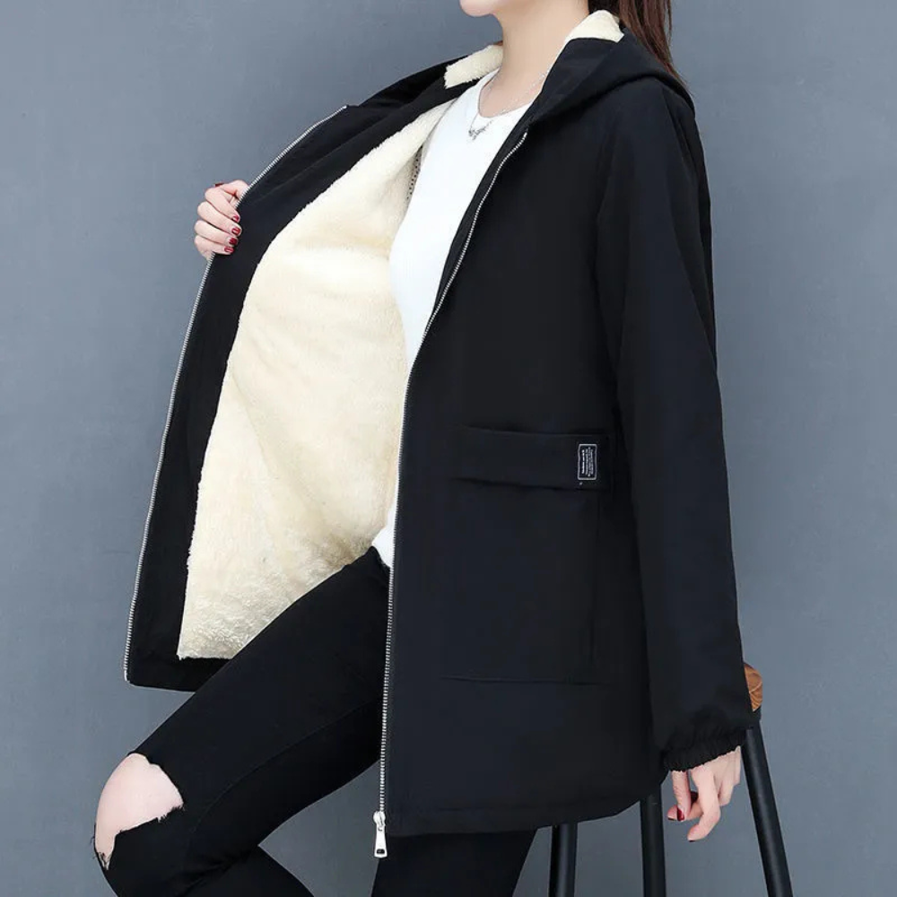Stylische Damenjacke Winter Kapuze