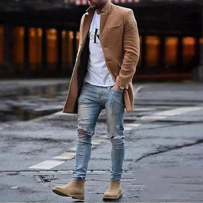 Herren Mantel Elegantes Design Herbst Trend