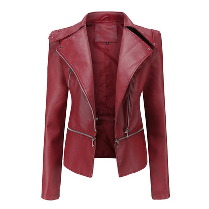 Herbstliche Lederjacke Trendy Damen