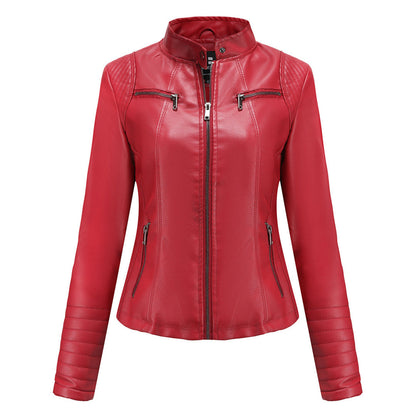 Herbstliche Lederjacke Damen Trendy Design