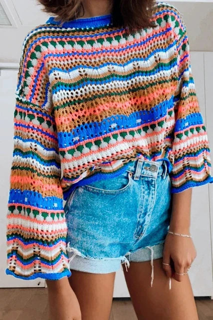 Modische Strickpullover Damen Oversized