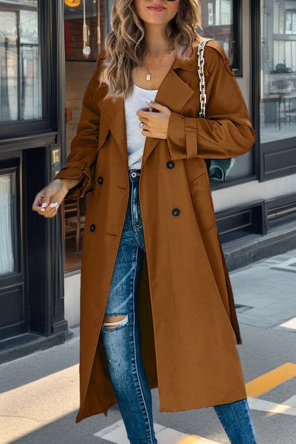 Bequemer Trenchcoat Relaxed Fit mit Gürtel und Tasche