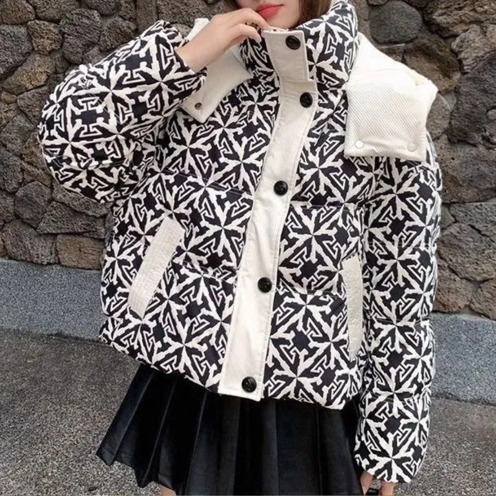 Warme Pufferjacke Damen Winterjacke Modern Design