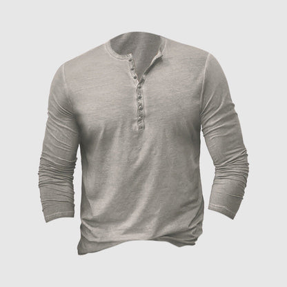 Slim Fit Henley Shirts Weich Lange Ärmel