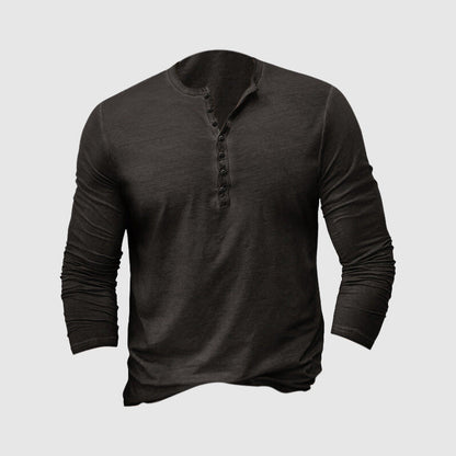 Slim Fit Henley Shirts Weich Lange Ärmel