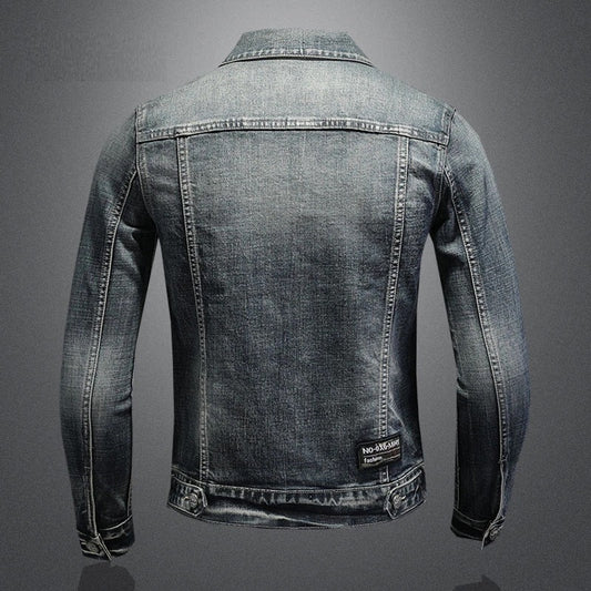Herren Denimjacke Schwarz Stonewashed Look - IdealeKleiden